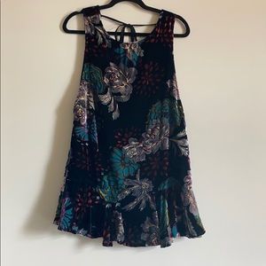 Free People open back floral velvet dress